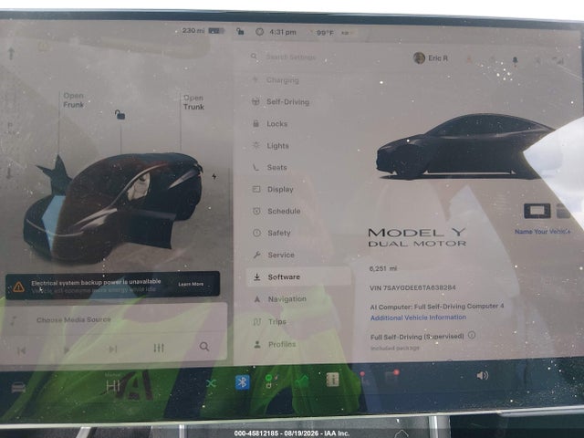 Продаж на аукціоні авто 2026 Tesla Model Y, vin: 7SAYGDEE6TA638284, номер лоту: 45812185