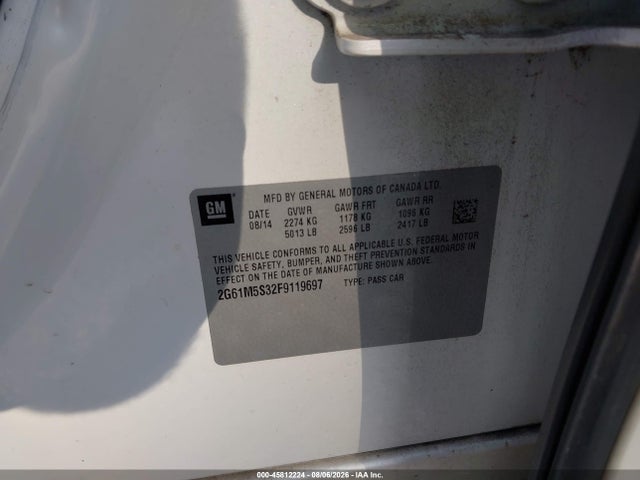 45812224 :رقم المزاد ، 2G61M5S32F9119697 vin ، 2015 Cadillac Xts Luxury مزاد بيع