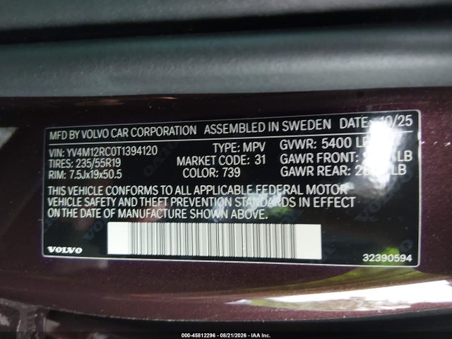 Volvo Xc60 B5 Plus 2026 YV4M12RC0T1394120 Image 9