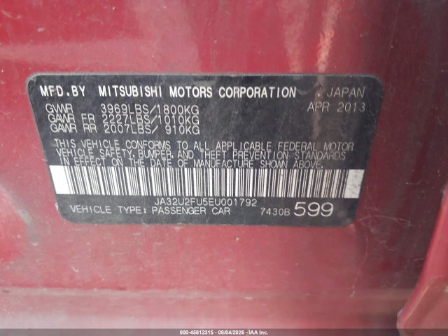 Mitsubishi LANCER ES 2014 JA32U2FU5EU001792 Image 9
