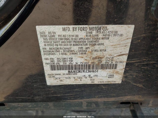 Ford Ecosport Titanium 2020 MAJ6S3KL9LC364651 Image 9