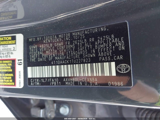 Toyota CAMRY LE 2026 4T1DAACK1TU227823 Image 9