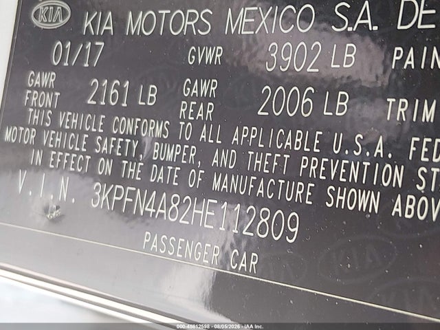 KIA FORTE EX 2017 3KPFN4A82HE112809 Image 9