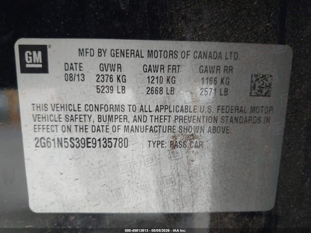 Aukcja sprzedaży 2014 Cadillac Xts Luxury, vin: 2G61N5S39E9135780, numer aukcji: 45812613