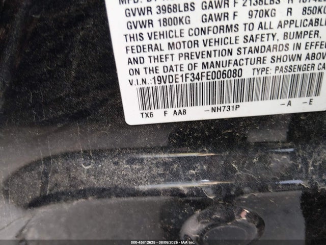 Acura Ilx 2.0l 2015 19VDE1F34FE006080 Image 9