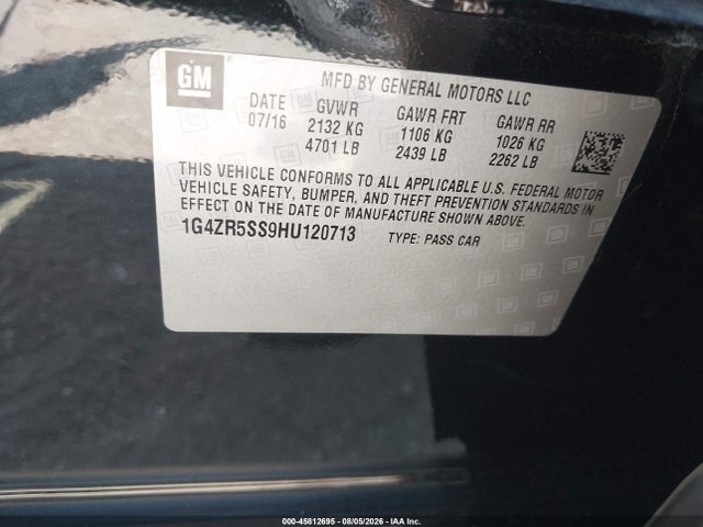 Aukcja sprzedaży 2017 Buick Lacrosse Premium, vin: 1G4ZR5SS9HU120713, numer aukcji: 45812695