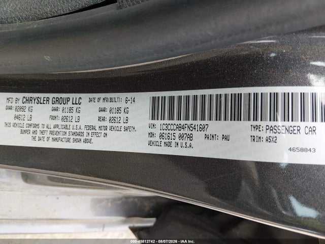 Aukcja sprzedaży 2015 Chrysler 200 Limited, vin: 1C3CCCAB4FN541607, numer aukcji: 45812742