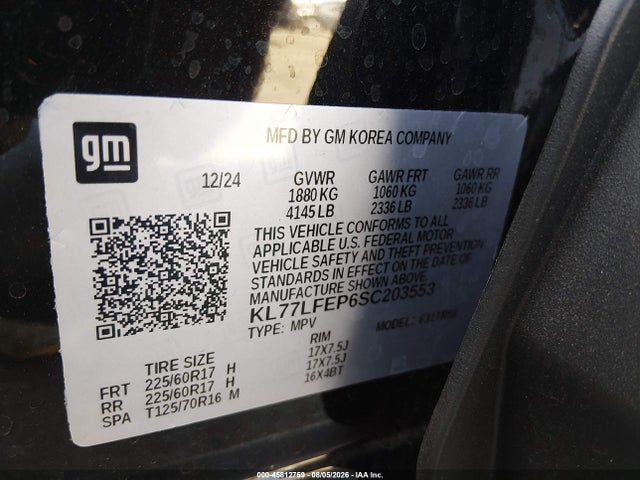 Chevrolet Trax Fwd Ls 2025 KL77LFEP6SC203553 Image 9