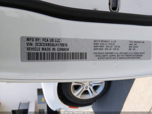 2C3CDXBG6LH179976 Dodge Charger Sxt Rwd