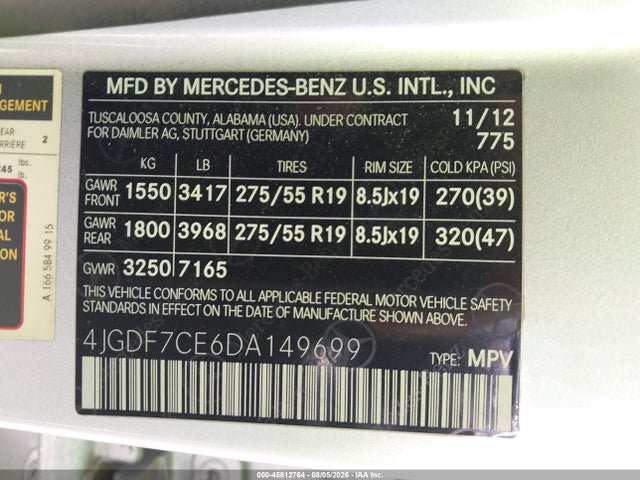 Продажа на аукционе авто 2013 Mercedes-benz Gl 450 4matic, vin: 4JGDF7CE6DA149699, номер лота: 45812764