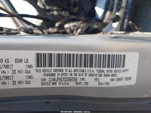45812803 :رقم المزاد ، 1C4RJFAG7DC582556 vin ، 2013 Jeep Grand Cherokee Laredo مزاد بيع