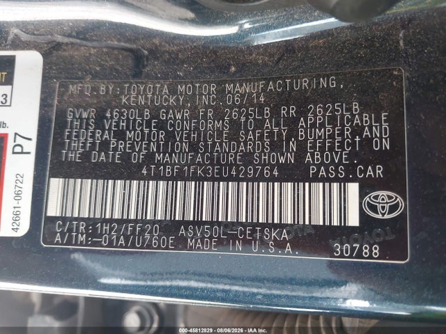 Toyota CAMRY SE 2014 4T1BF1FK3EU429764 Image 9