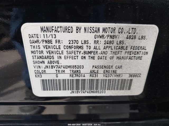 JN1BV7AP4EM685203 Infiniti Q50