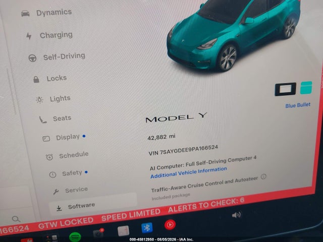 Продаж на аукціоні авто 2023 Tesla Model Y Awd/long Range Dual Motor All-wheel Drive, vin: 7SAYGDEE9PA166524, номер лоту: 45812950