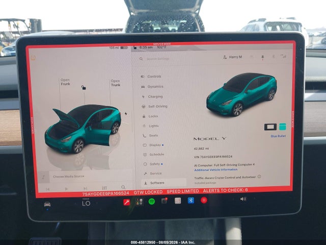 Продаж на аукціоні авто 2023 Tesla Model Y Awd/long Range Dual Motor All-wheel Drive, vin: 7SAYGDEE9PA166524, номер лоту: 45812950