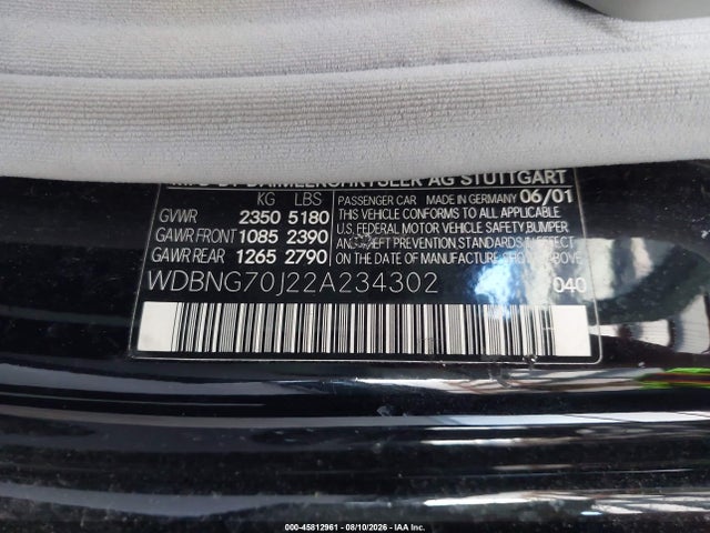 Продаж на аукціоні авто 2002 Mercedes-benz S 430, vin: WDBNG70J22A234302, номер лоту: 45812961