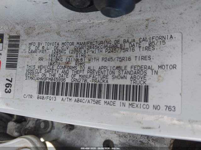 3TMKU4HN9FM045996 Toyota Tacoma Prerunner V6