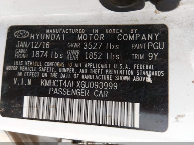 Hyundai ACCENT SE 2016 KMHCT4AEXGU093999 Image 9