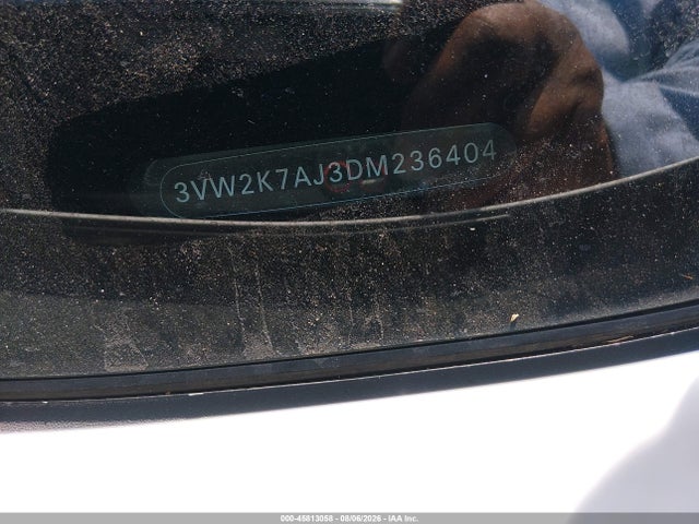 2013 Volkswagen Jetta 2.0l S მანქანა იყიდება აუქციონზე, vin: 3VW2K7AJ3DM236404, აუქციონის ნომერი: 45813058