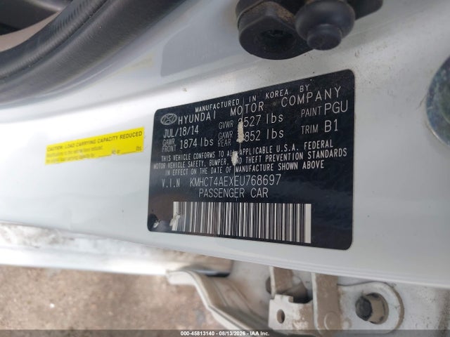 KMHCT4AEXEU768697 Hyundai ACCENT GLS