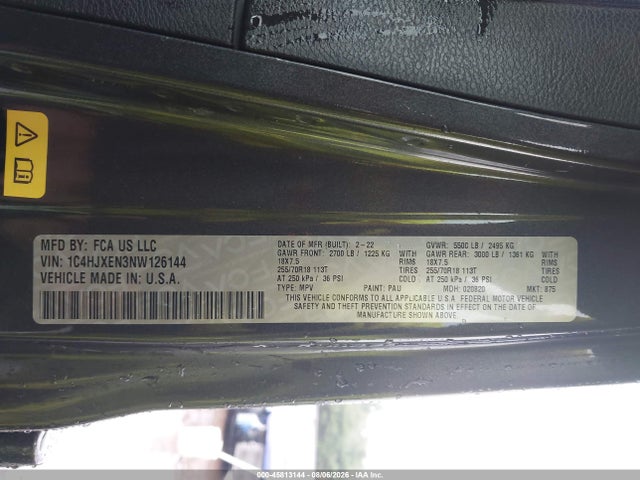 Aukcja sprzedaży 2022 Jeep Wrangler Unlimited Sahara 4x4, vin: 1C4HJXEN3NW126144, numer aukcji: 45813144