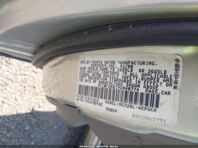 Продаж на аукціоні авто 2000 Toyota Avalon Xls, vin: 4T1BF28B1YU040774, номер лоту: 45813173