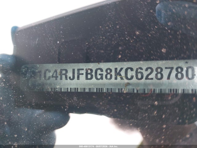 45813174 :رقم المزاد ، 1C4RJFBG8KC628780 vin ، 2019 Jeep Grand Cherokee Limited X 4x4 مزاد بيع