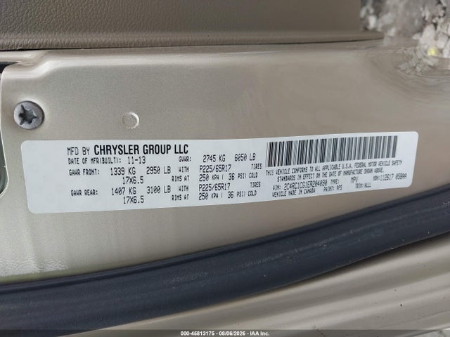 2014 Chrysler Town & Country Touring-l მანქანა იყიდება აუქციონზე, vin: 2C4RC1CG1ER204090, აუქციონის ნომერი: 45813175