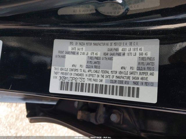 Aukcja sprzedaży 2015 Mazda Mazda3 I Sport, vin: 3MZBM1U72FM217370, numer aukcji: 45813221