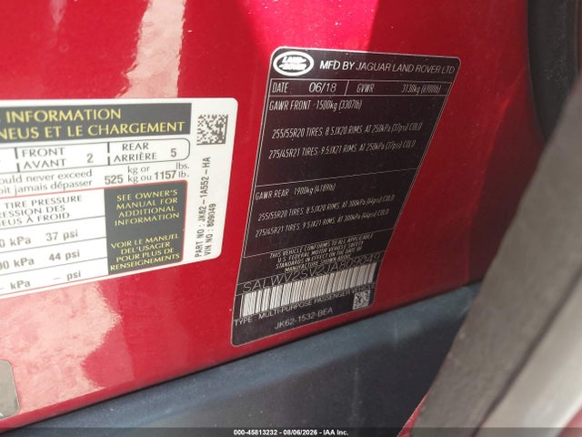Auction sale of the 2018 Land Rover Range Rover Sport Hse Dynamic, vin: SALWV2SV2JA809049, lot number: 45813232