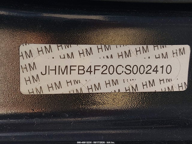 45813235 :رقم المزاد ، JHMFB4F20CS002410 vin ، 2012 Honda Civic Hybrid مزاد بيع