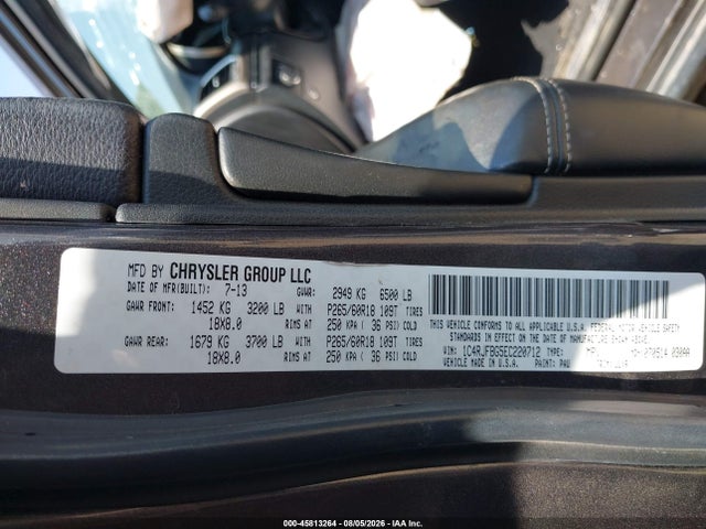 Продажа на аукционе авто 2014 Jeep Grand Cherokee Limited, vin: 1C4RJFBG5EC220712, номер лота: 45813264