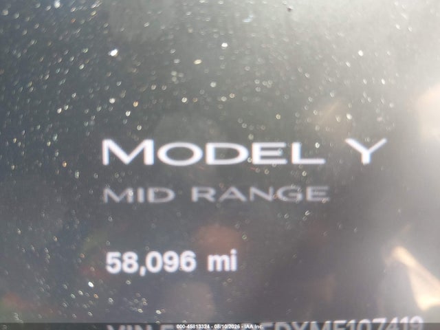 2021 Tesla Model Y Standard Range Rear-wheel Drive მანქანა იყიდება აუქციონზე, vin: 5YJYGDEDXMF107419, აუქციონის ნომერი: 45813324