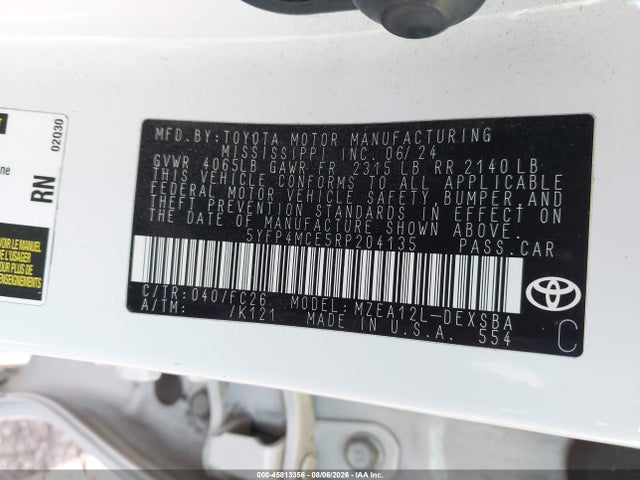 Toyota COROLLA SE 2024 5YFP4MCE5RP204135 Image 9