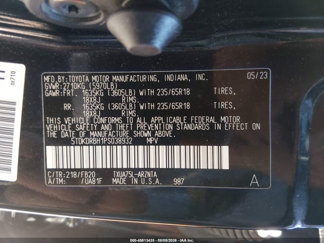 Toyota Highlander Le 2023 5TDKDRBH1PS038932 Image 9