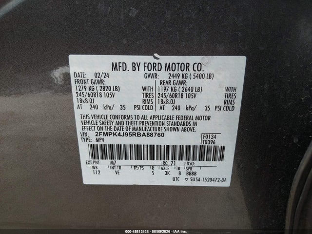 Ford EDGE SEL 2024 2FMPK4J95RBA88760 Image 9