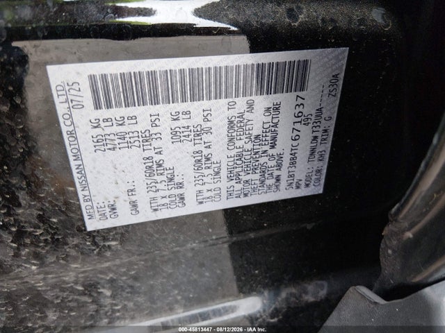Продажа на аукционе авто 2026 Nissan Rogue Sv, vin: 5N1BT3BB4TC671637, номер лота: 45813447