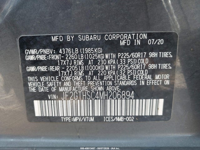 JF2GTHSC4MH206894 Subaru Crosstrek Sport