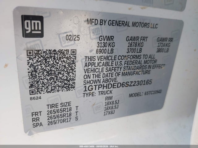 1GTPHDED6SZ230165 GMC Sierra 1500 2wd Short Box Slt