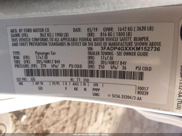 Ford FIESTA ST 2019 3FADP4GXXKM152736 Image 9