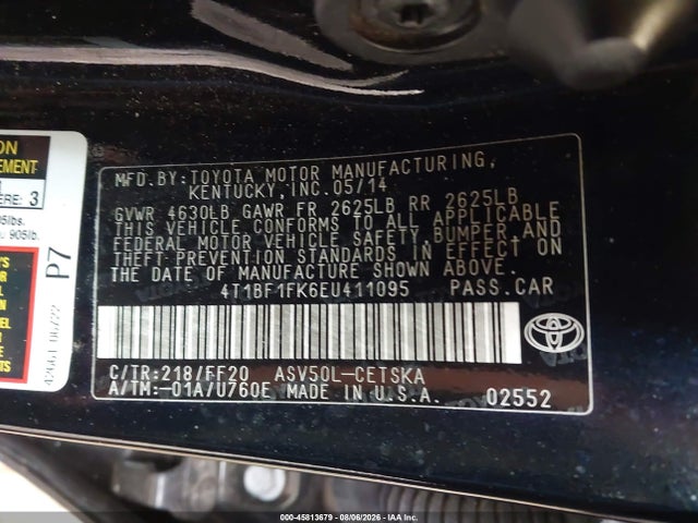 Toyota CAMRY SE 2014 4T1BF1FK6EU411095 Image 9