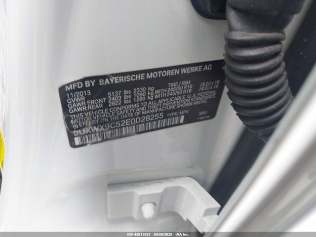 Продаж на аукціоні авто 2014 Bmw X3 Xdrive28i, vin: 5UXWX9C52E0D28255, номер лоту: 45813697