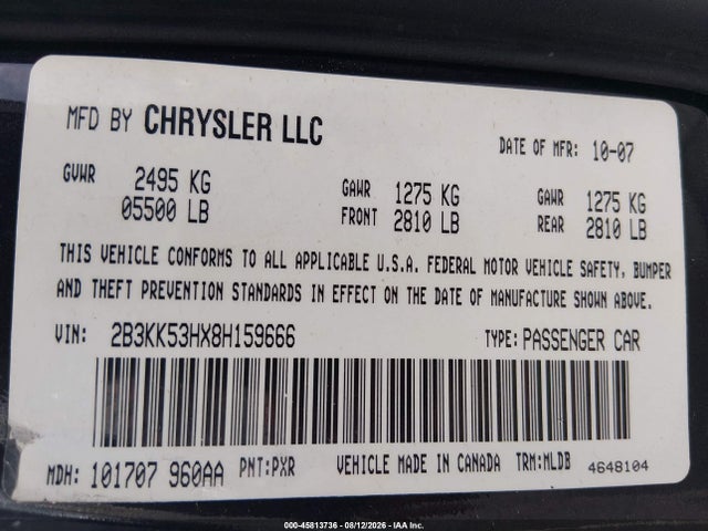 Aukcja sprzedaży 2008 Dodge Charger R/t, vin: 2B3KK53HX8H159666, numer aukcji: 45813736