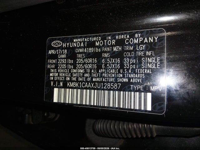 Hyundai Kona Se 2018 KM8K1CAAXJU128587 Image 9