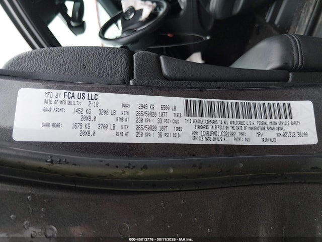 Продаж на аукціоні авто 2018 Jeep Grand Cherokee Altitude 4x4, vin: 1C4RJFAG1JC321807, номер лоту: 45813776
