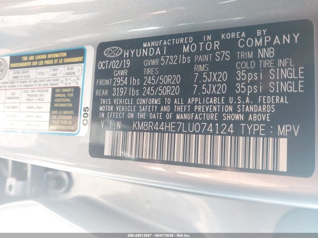 Aukcja sprzedaży 2020 Hyundai Palisade Sel, vin: KM8R44HE7LU074124, numer aukcji: 45813807