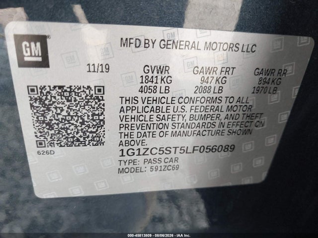 1G1ZC5ST5LF056089 Chevrolet Malibu Fwd 1fl