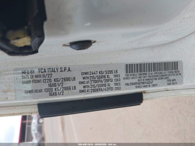 Aukcja sprzedaży 2022 Ram Promaster City Cargo Van, vin: ZFBHRFAB7N6Y46547, numer aukcji: 45813816