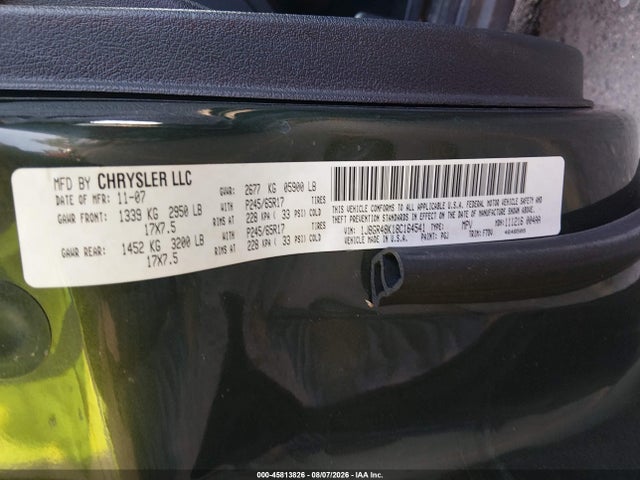 2008 Jeep Grand Cherokee Laredo მანქანა იყიდება აუქციონზე, vin: 1J8GR48K18C164541, აუქციონის ნომერი: 45813826