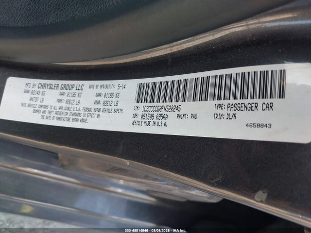 Продаж на аукціоні авто 2015 Chrysler 200 C, vin: 1C3CCCCG0FN520245, номер лоту: 45814046